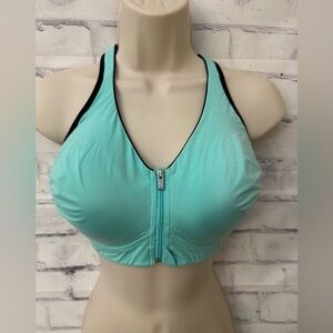 VSX‎ Sport Knockout Victoria’s Secret Front Zip Sports Bra  34DD Green wireless